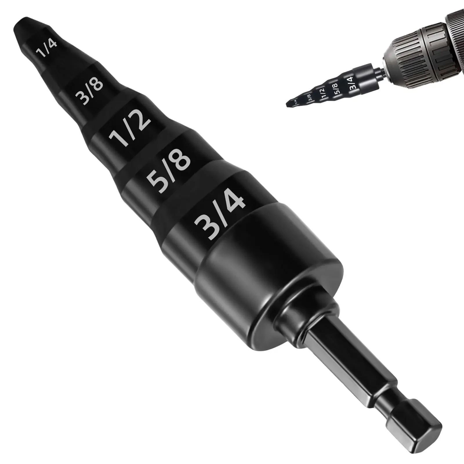 Swaging เครื่องมือ 5 in 1 Air Conditioner ท่อทองแดง Expander Swaging เจาะชุด Bit Hex Shank, 1/4, 3/8, 1/2, 5/8, 3/4 Bits