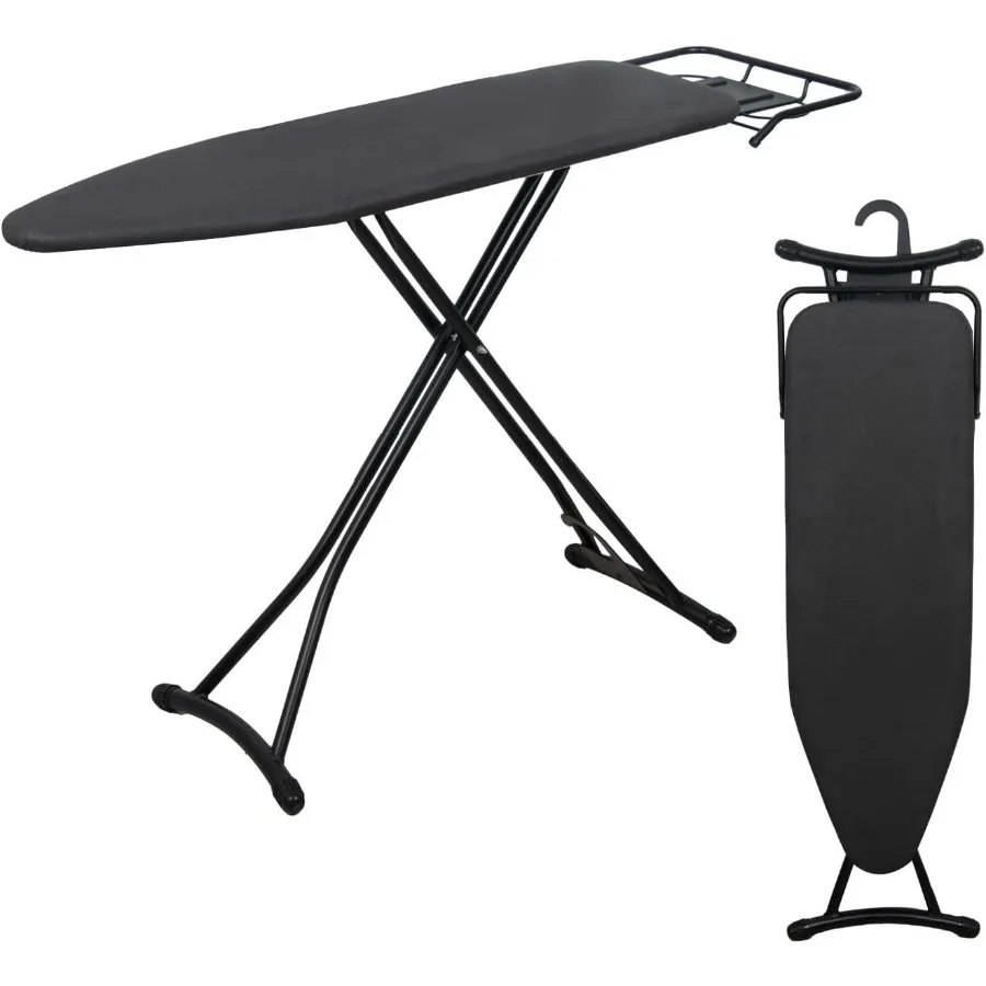 

Ironging Board, Metal Mesh Panel Folding Iron Board with Retractable Iron Rest, Height Adjustable Iron Table with 4 Layerd Cover