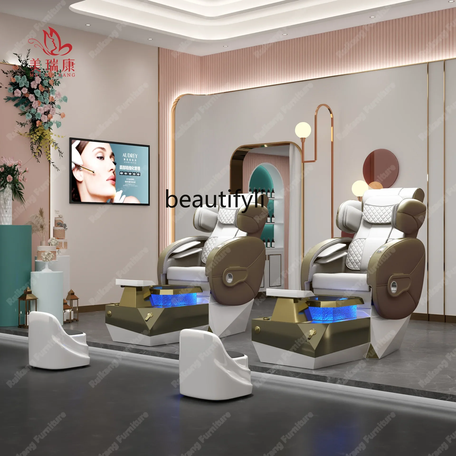 Nail Beauty Eyelash Beauty Sofa Foot Massage Chair High-End Beauty Salon Spa Salon