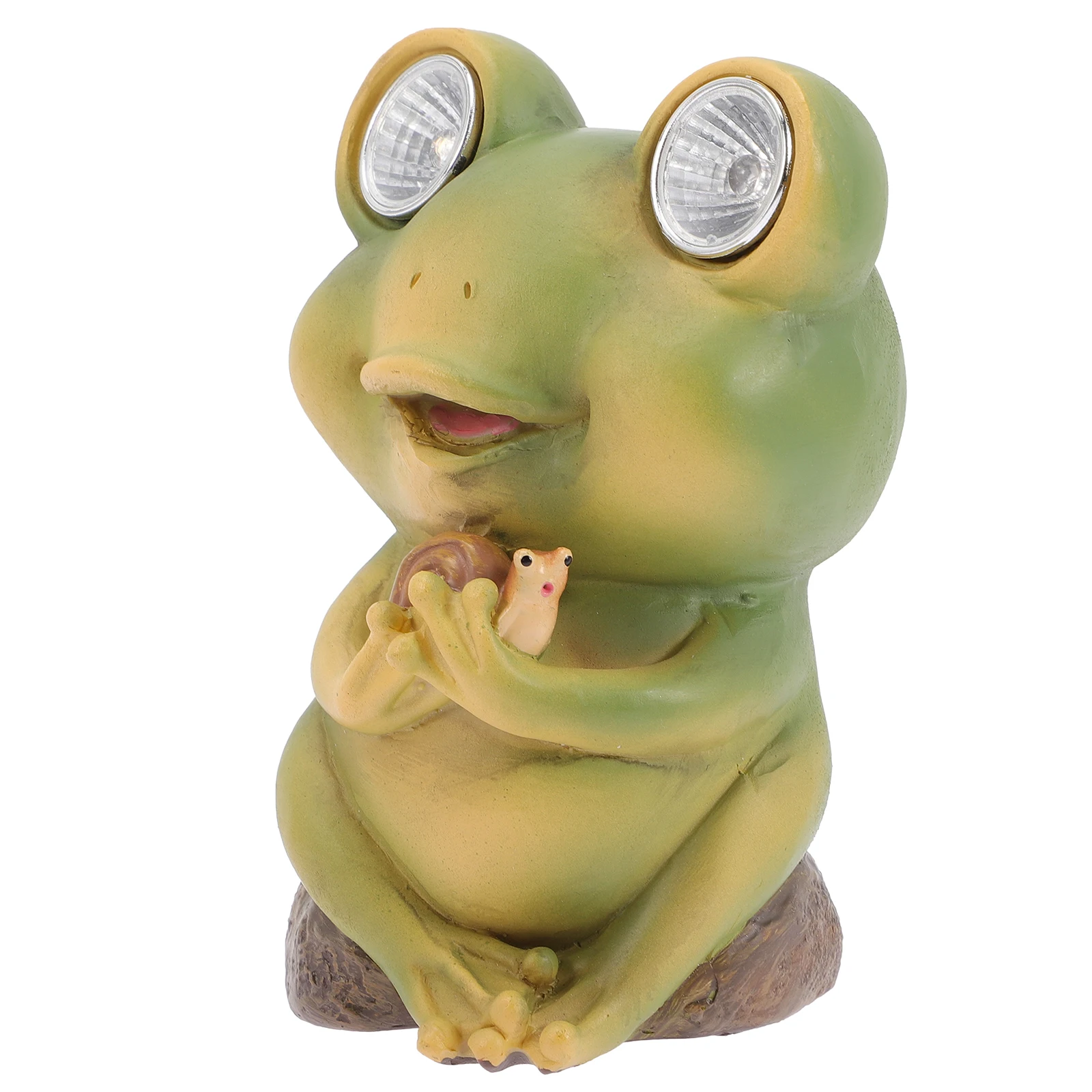 

Solar Garden Frogs Light Olive Green Resin Decoration Adorable Statue Outdoor Decor Yard Light Frogs Solar Energy Saving Lawn