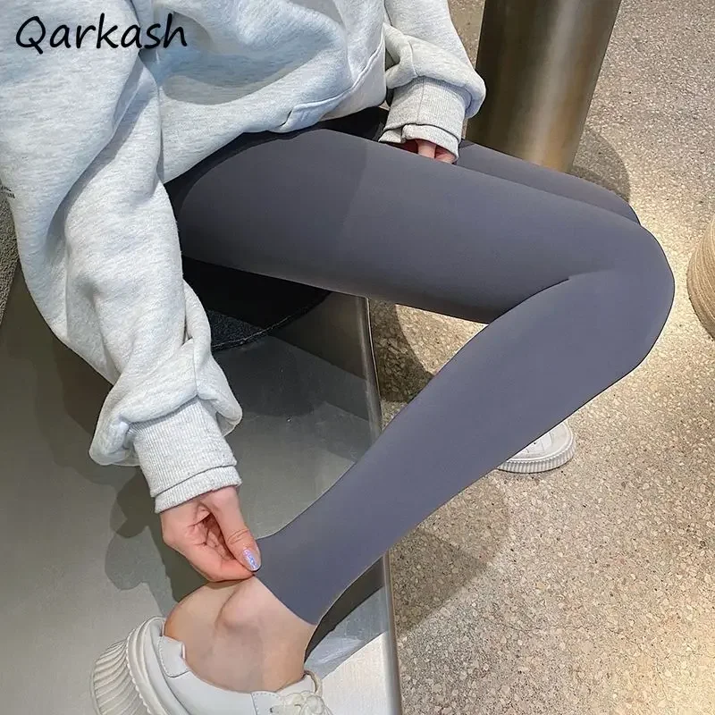 

Skin Leggings for Women Ins Solid All-match Tight-fitting Hip Lifting Abdomen High Waist Korean Fashion Comfortable Mujer Cozy