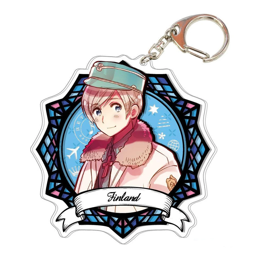 Loen Anime Peripheral Store Hetalia: Axis Powers Finland Prussia Hungary Austria Acrylic Keychain Pendant Fans  Gifts About 6cm