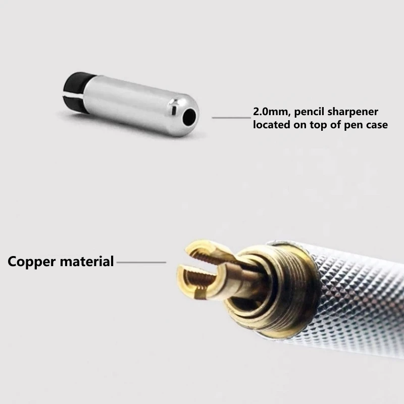 Mechanisch Potlood 0.3/0.5/0.7/0.9/1.3/2.0/3.0Mm Laag Zwaartepunt Metalen Tekening Speciaal Potlood Kantoor School Kunst Benodigdheden