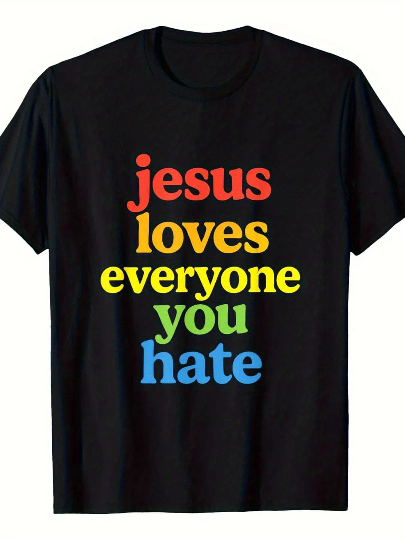 Men's Christian Cotton T-shirt - Jesus loves all the people you hate. Christian clothing