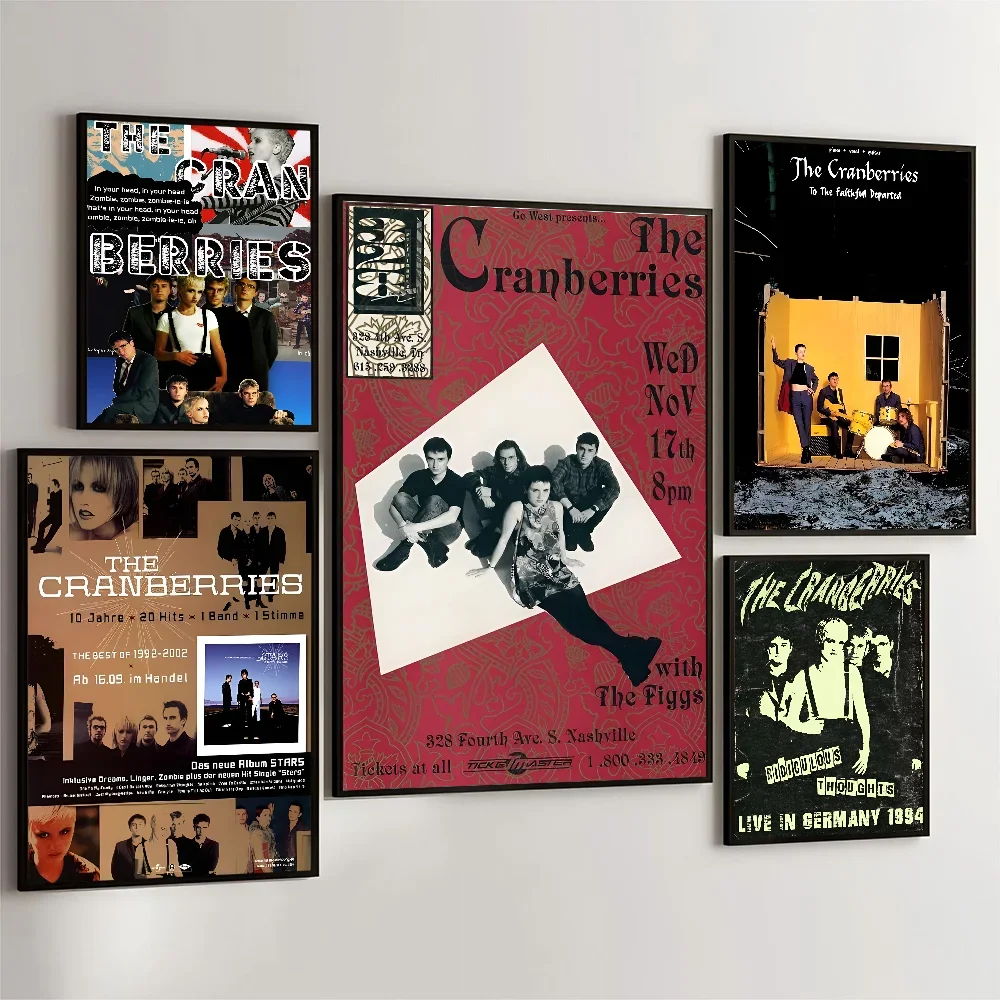 Affiche du groupe The Cranberries, affiches autocollantes de film, autocollant en papier kraft rétro, art esthétique, peinture murale bricolage, chambre et bar, 73Aesthetic, 1PC