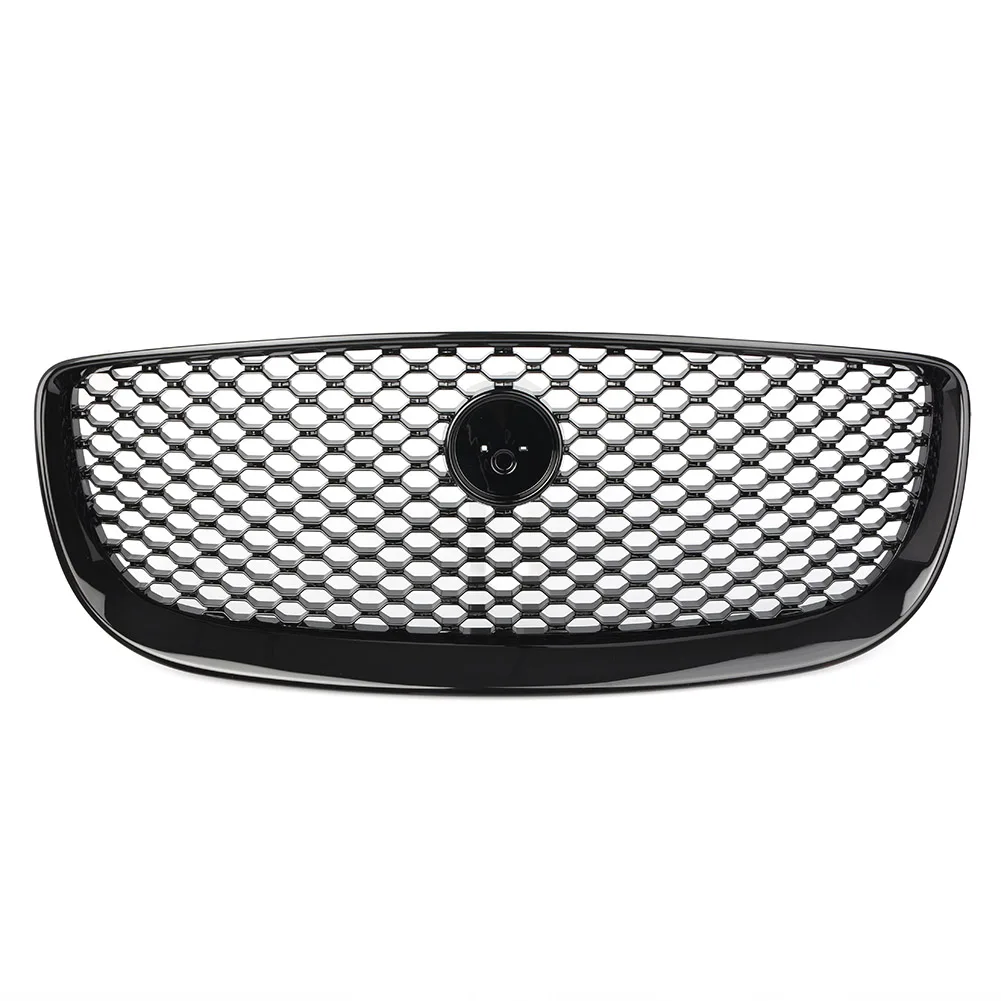 Glossy Black ABS Car Front Center Grille Upper Radiator Mesh Grill For Jaguar XJ 2016 2017 2018