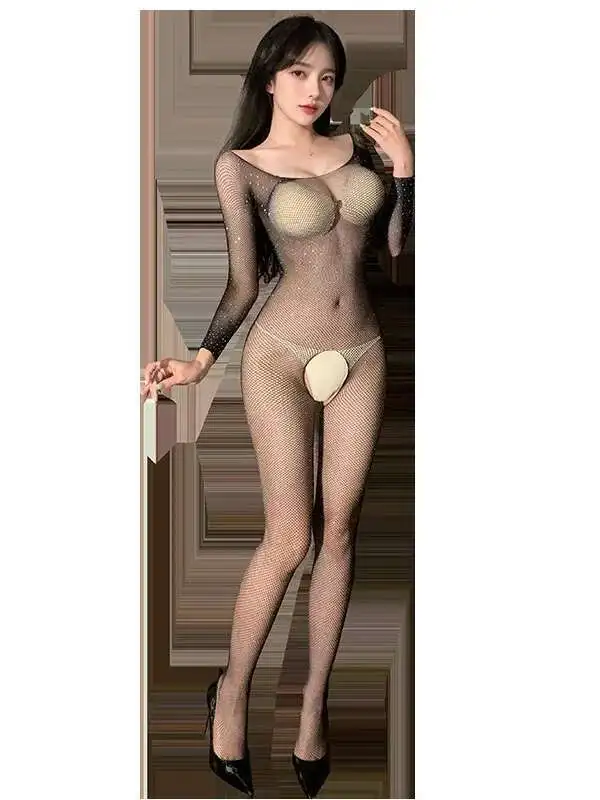 섹시한 오픈 가랑이 란제리 투명한 유혹 섹시한 Bodystocking 복장 여성 노출 된 유방 열정 섹시한 바디 슈트 6KSJ