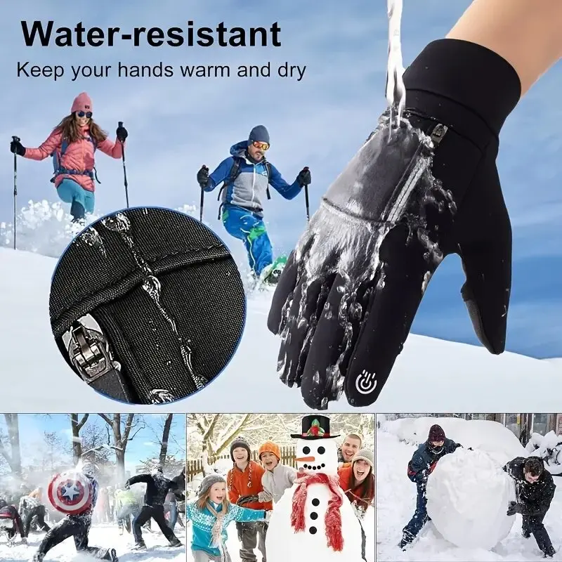 Wasserdichte Thermo-Winterhandschuhe für Damen und Herren, warme Sporthandschuhe zum Laufen, Radfahren, Fahren, Skifahren, Wandern, Arbeit