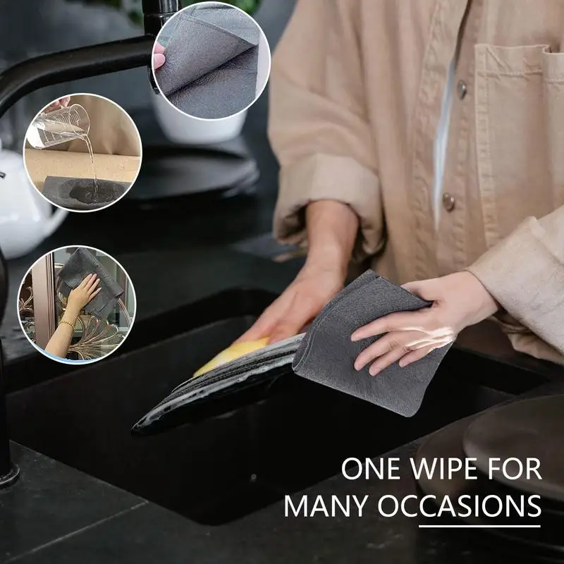 Glass Cleaning Magic Cloth Magic Glass Wiping Rags Reusable Microfiber Streak Free Cleaning Rags For Window Car Faucets Cabinets