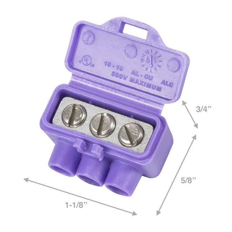 Conector de cable de aluminio 95135, 100 pk, Morado, conteo