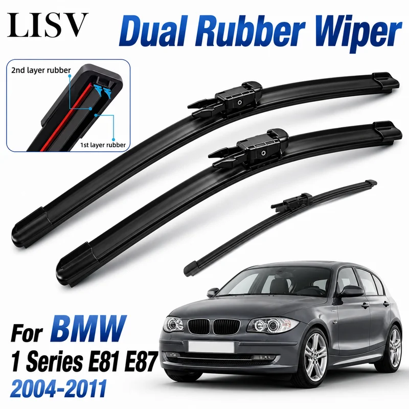 For BMW 1 Series E81 E87 2004 2005 2006 2007 2008 2009 2010 2011 Wiper Blades Windshield Windscreen Wiper Front Rear Window