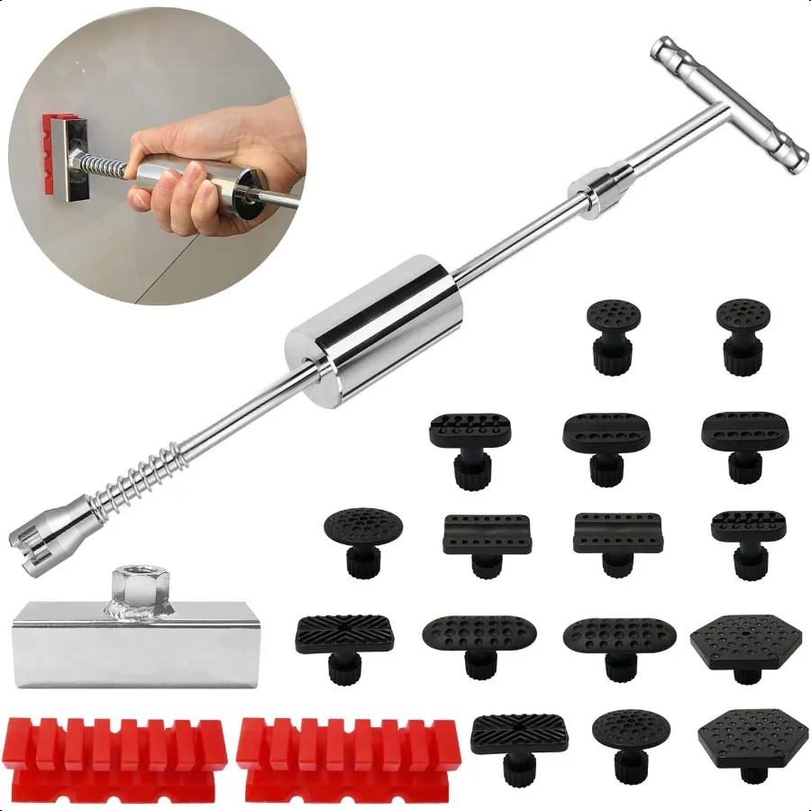 

Dent Puller Dent Remover with T bar Dent Puller and Upgraded Dent Puller Tabs for Car Dent Repair and Metal Surface Dent Remova