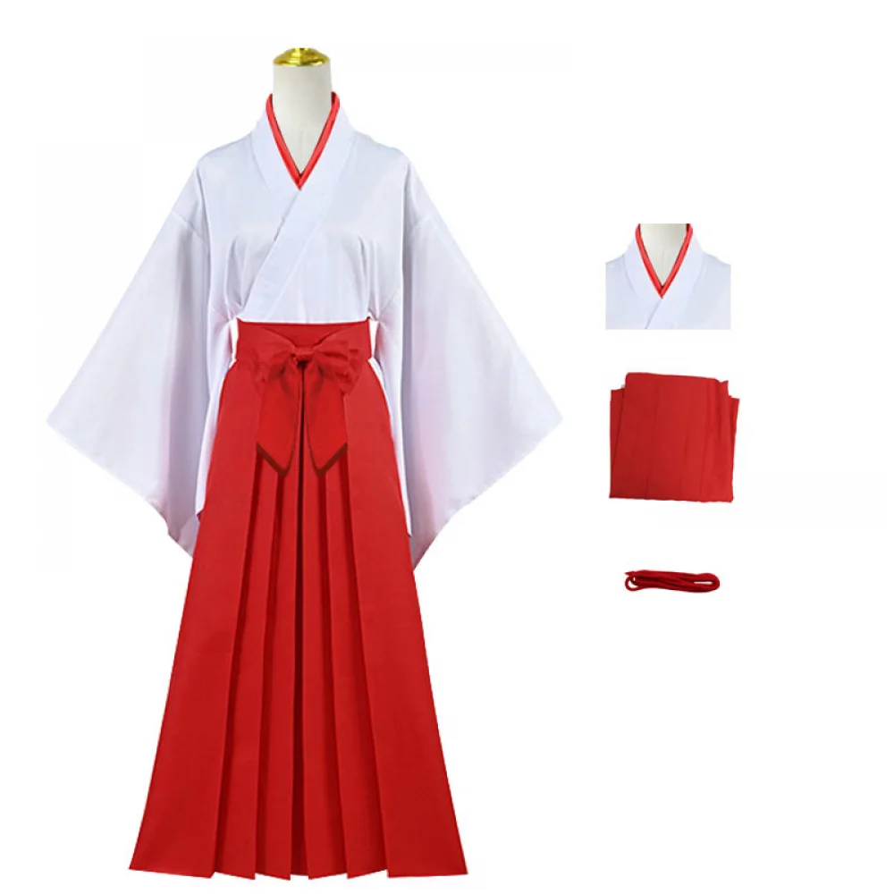 

Tying The Knot with an Amagami Yae Yuna Asahi Cosplay Costumes Japanese Kimono Pleated Skirt Anime Girl Uniform Halloween Set