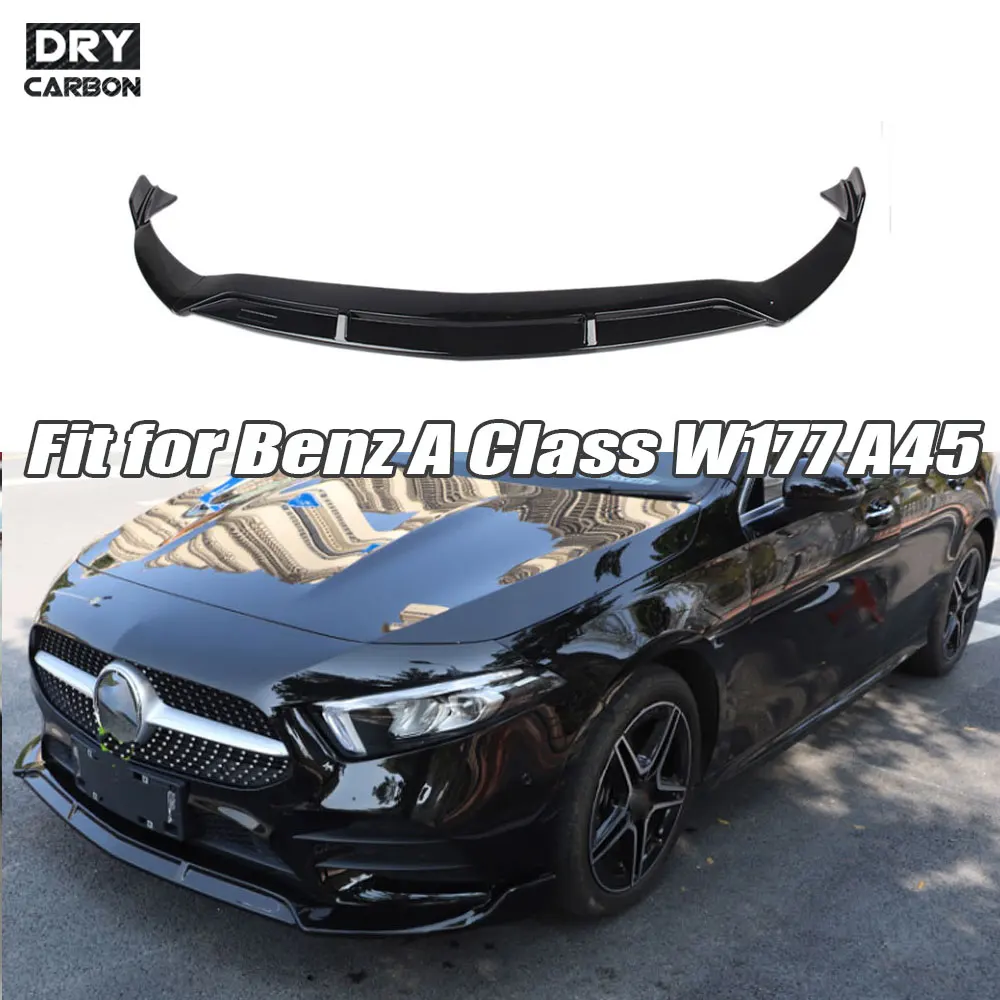 

For W177 ABS Head Bumper Chin Guard Front Lip Shovel Spoiler for Mercedes Benz A Class W177 Sport A45 AMG 2019 2020