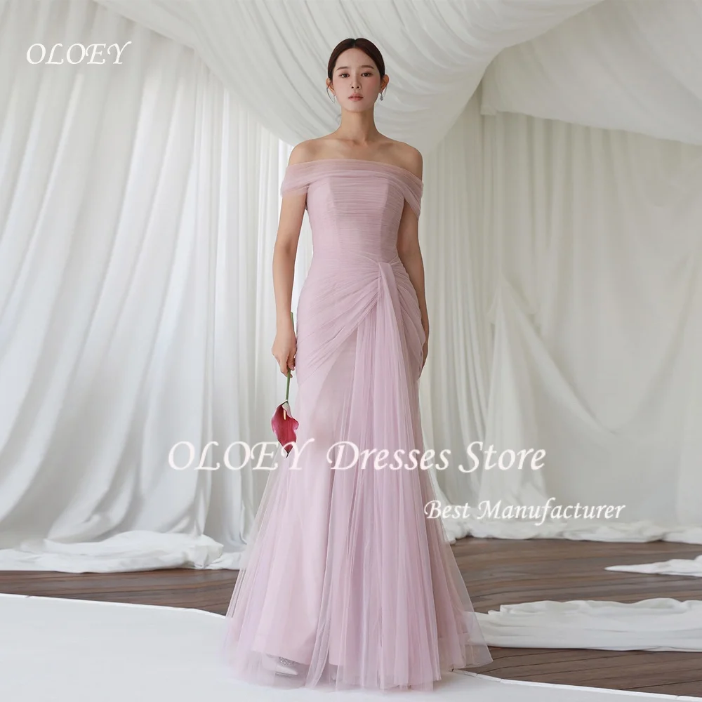 

OLOEY Elegant Korean Wedding Dresses Off the Shoulder Floor-Length Wedding Party Gown Photo Shoot Customized Reception Gown