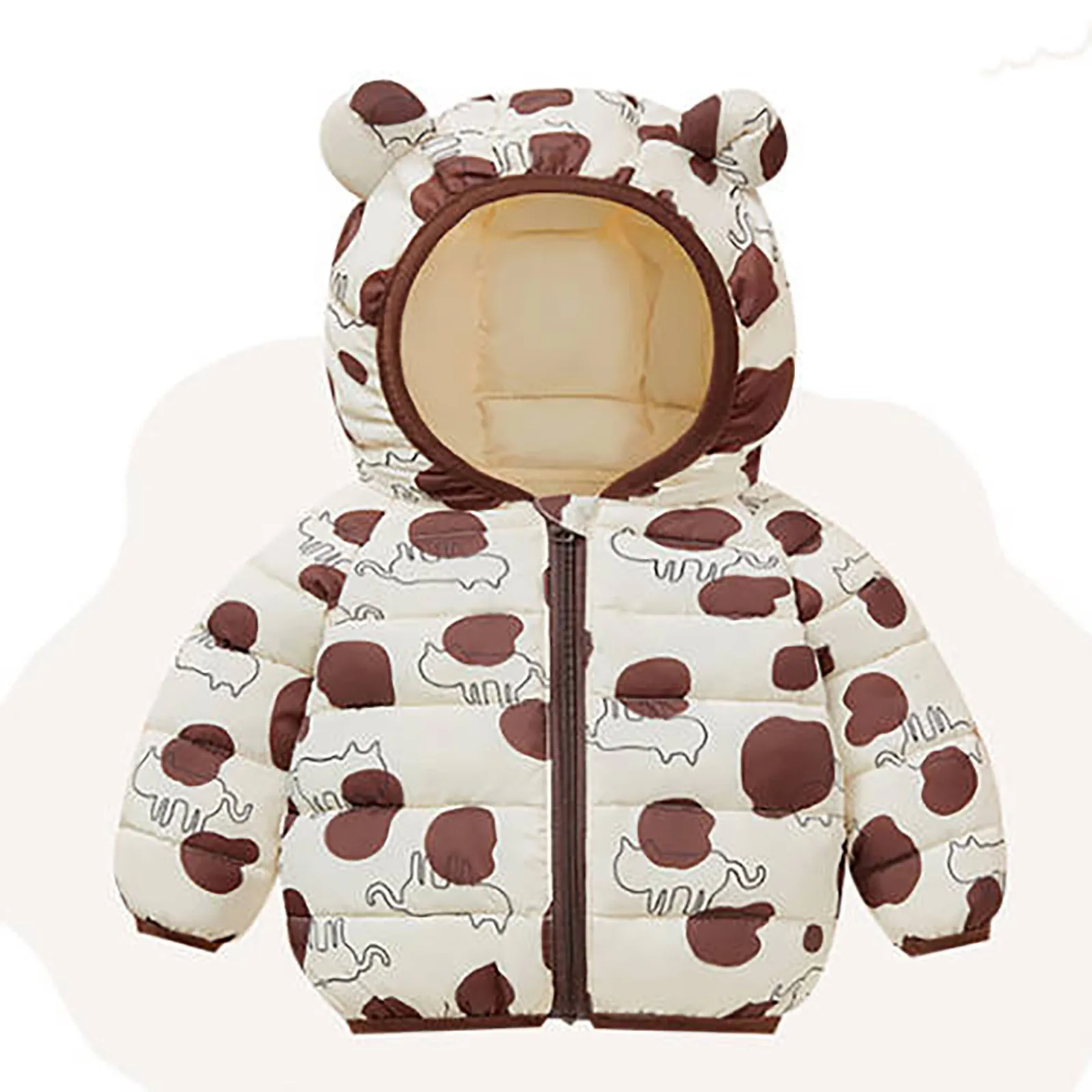 Cartoon Cute Girl Padded Coat Hooded Coat Children's Down Cottonpadded Coat Winter 2024 New Toddler Girls Outerwear Jacket 4t