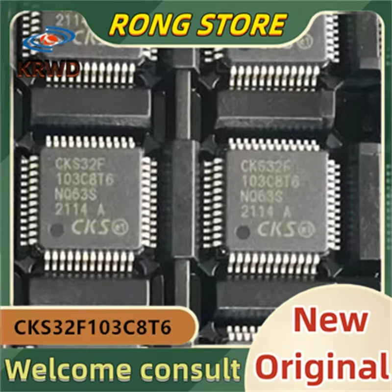 5PCS CKS32F103 C8T6 New and Original Chip IC CKS32F103C8T6 CKS32F103 LQFP48 Compatible with STM32F103C8T6 microcontroller