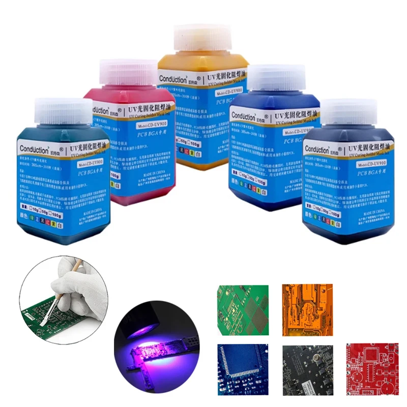 100g UV Photosensitive Solder Mask Ink BGA PCB Circuit Board Paint Oil Welding Flux Prevent Corrosive Arcing