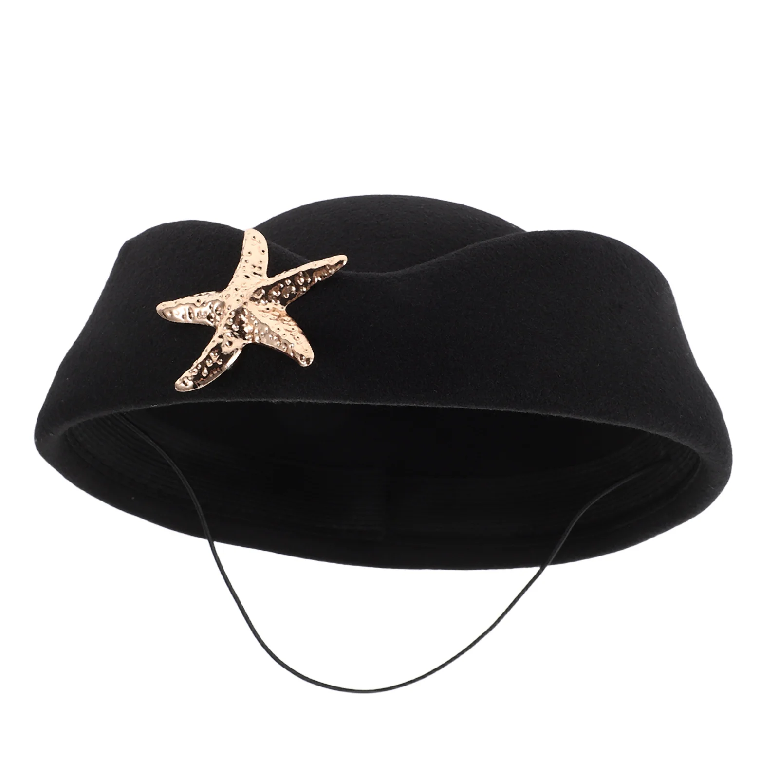 Filz Flugbegleiterin Uniform Hut Seestern Französisch Stil Atmungsaktive Stewardess Kostüm Leistung Kappe Rollenspiel Zubehör