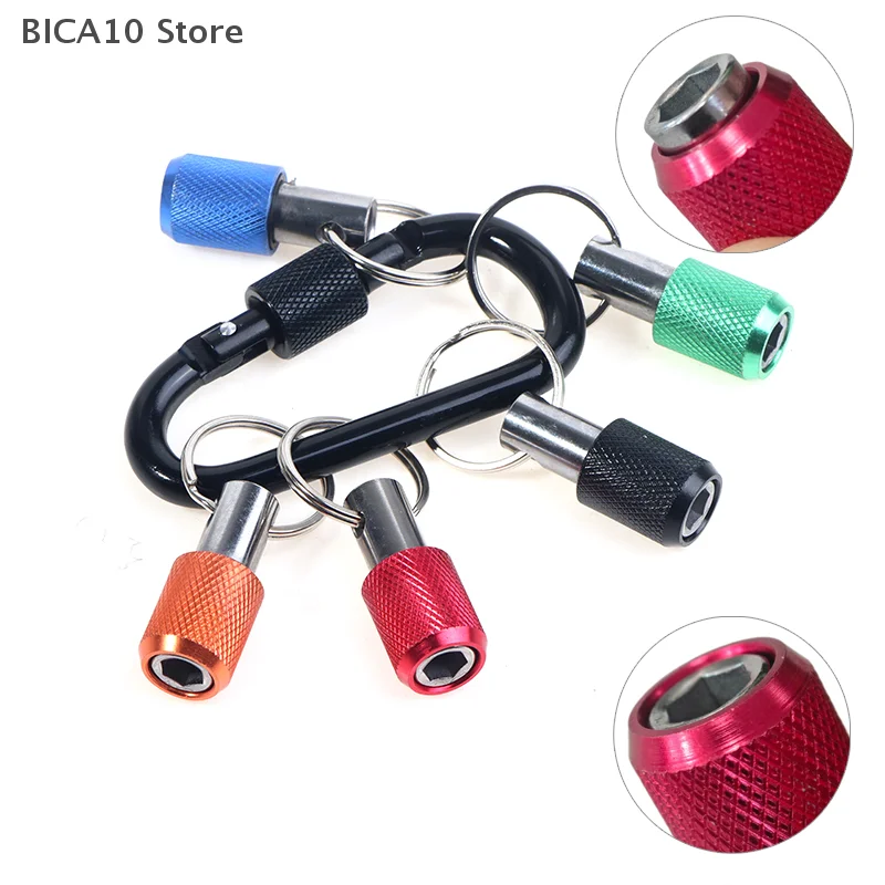 5PCS Keychain Quick Release Power Tools Parts 1/4 Hex Shank Screwdriver Drill Bits Holder Extension Bar Drill Screw Adapter