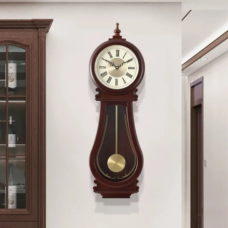 Okoume Wall Clock with Pendulum Creative Time Reporting Living Room Wall Clock  Portable Luxury Watch Modern Home Decor Products