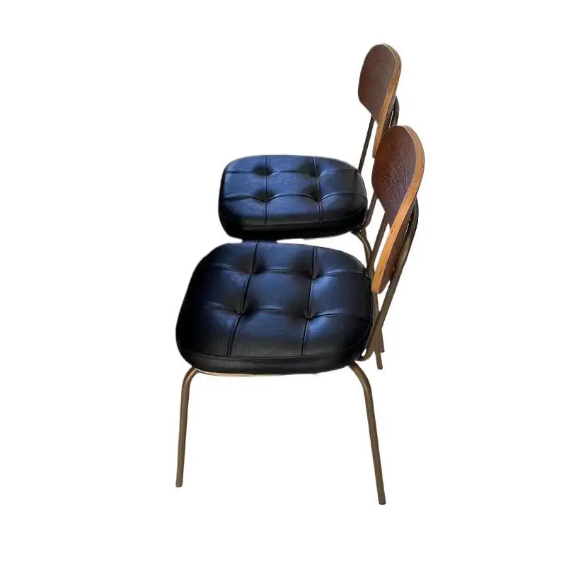 

Wrought iron dining chair household back chair foldable bench commercial adult stool