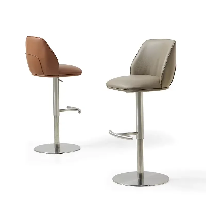 Modern Simple Light Luxury Leather Small Bar Stool High Stool Bar Chair Design Home Bar Creative High Stool