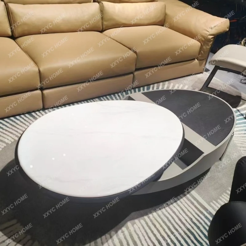 X-S  Goose egg coffee table new living room household small apartment lifting and rotating creativity HG