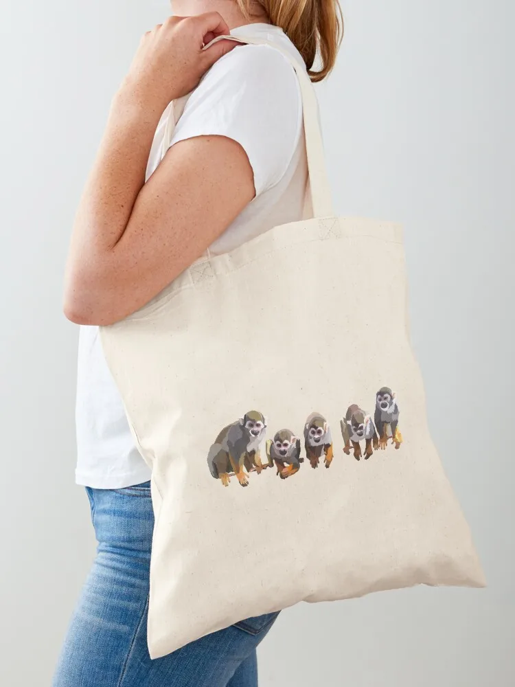 S is for Squirrel Monkey Tote Bag Canvas reusable shopping bag Canvas Tote Bag