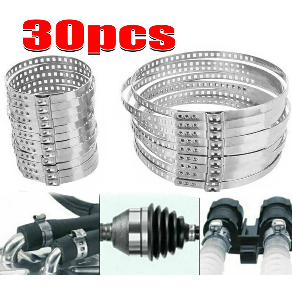 30Pcs Universal CV Boot Clips Kit Stainless Steel CV Joint Crimp Clamps For Repairing And Securing CV Boots 20mm-120mm Adjusted