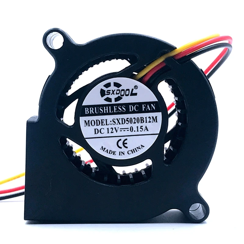 SXDOOL new  5020 Blower DC 12V 0.15A Centrifugal Turbine Fan 50mm 3 wire lead Cooling Cooler 5100RPM dual ball bearing