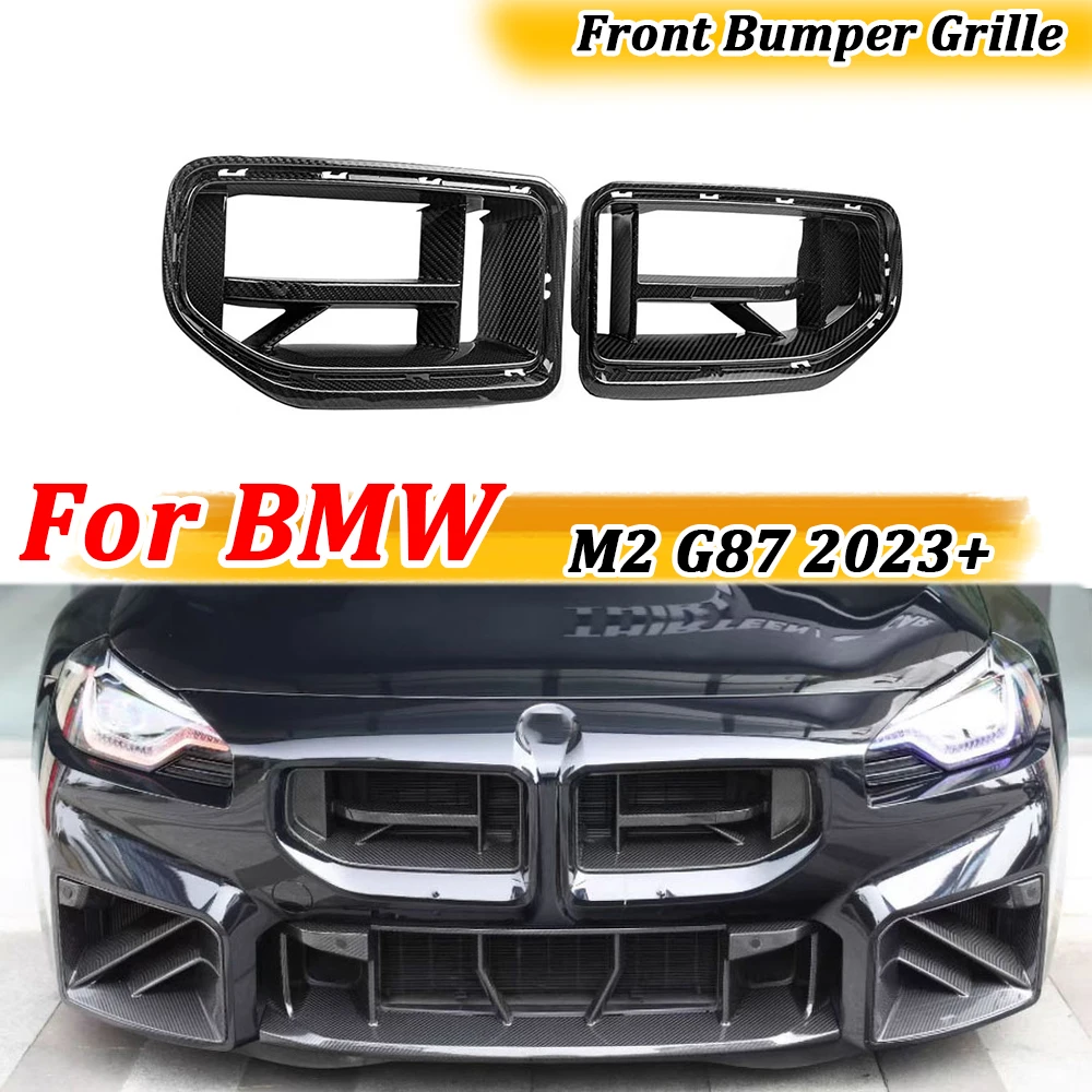 

Real Dry Carbon Fiber Front Bumper Racing Grille Trim Cover for BMW M2 G87 2023+ Car Accessories Body Kits