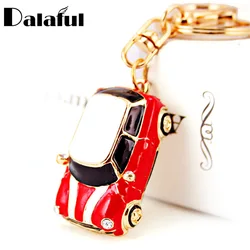 Dalaful Cute Enamel Car Key Chains Holder Crystal Rhinestone HandBag Pendant Fashion Keyrings Keychains K242