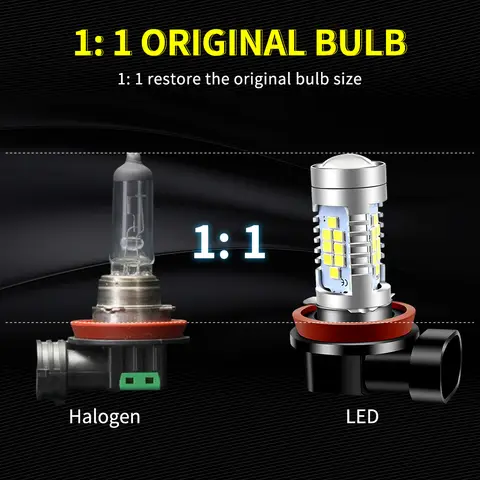 2 पीस फोर्ड F-150 F150 1999 2000 2001 2002 2003 2004-2019 कार LED फ्रंट फॉग लाइट बल्ब H8 H11 लैंप 6000k CANbus एक्सेसरीज़ के लिए 6 best sales फोर्ड F150 2000 - №6