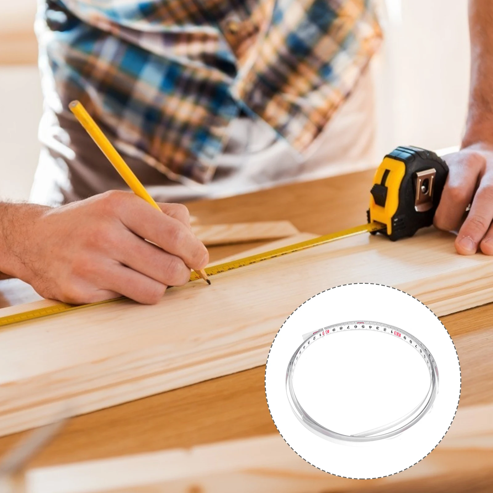 

2 Adhesive Ruler Track Tape Measure Self-adhesive Measuring Steel Workbench