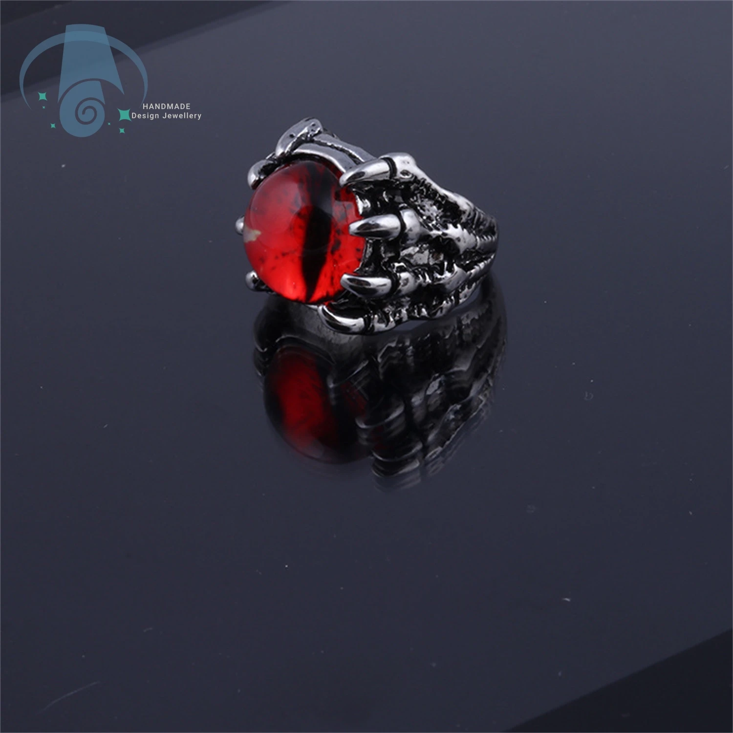 Anillo de garra de dragón, anillo ajustable con forma de garra de águila, joyería gótica punk con ojo para hombres, mujeres, unisex, estilo vintage, accesorios para las manos