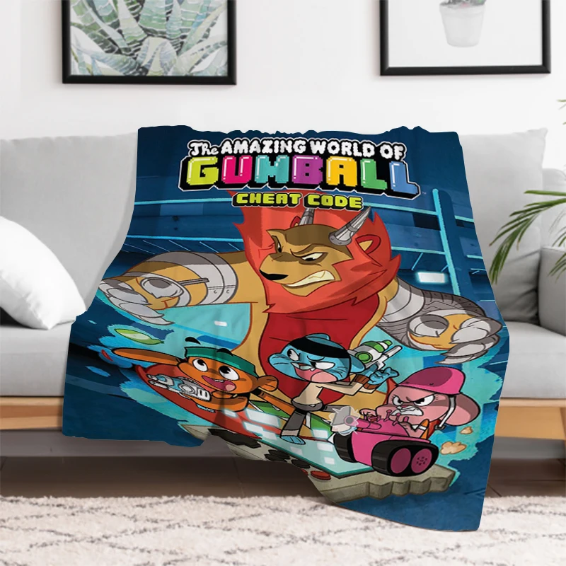 The A-Amazing World of G-Gumball Cartoon Blanket Bed Blankets and Bedspreads Furry Winter Bedspread Knee Sofa Warm Baby & Throws