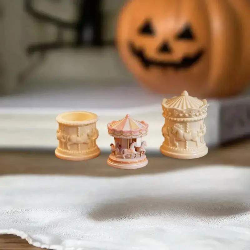 1 ชิ้น โมเดลกล่องเก็บของจิ๋ว รูปม้าหมุน สำหรับบ้านตุ๊กตา อุปกรณ์ตกแต่งบ้านตุ๊กตา กล่องเก็บของกาแฟ ของเล่นตกแต่งบ้าน