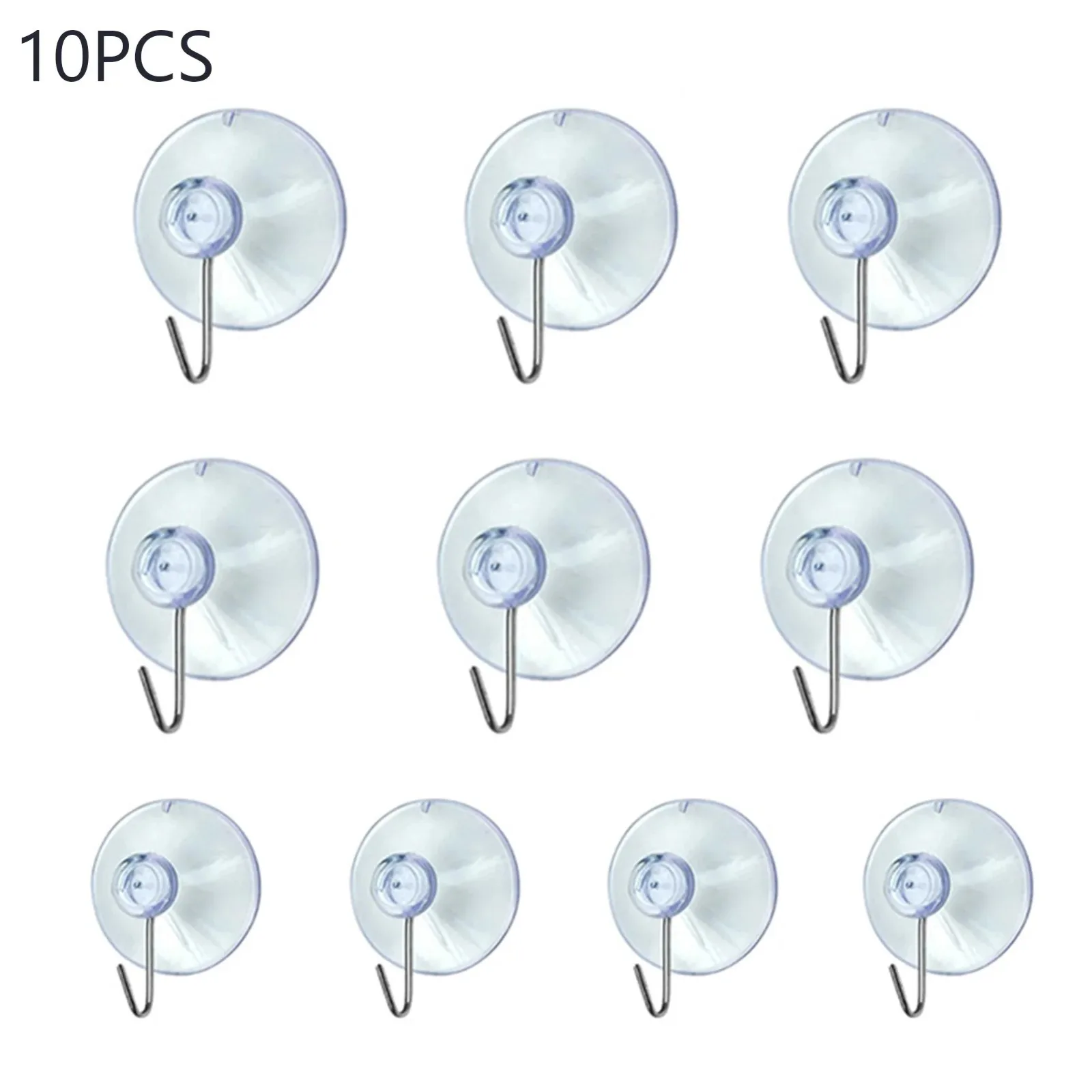10pcs 40mm Suction Cup Hooks Clear Wall Mount for Home Kitch