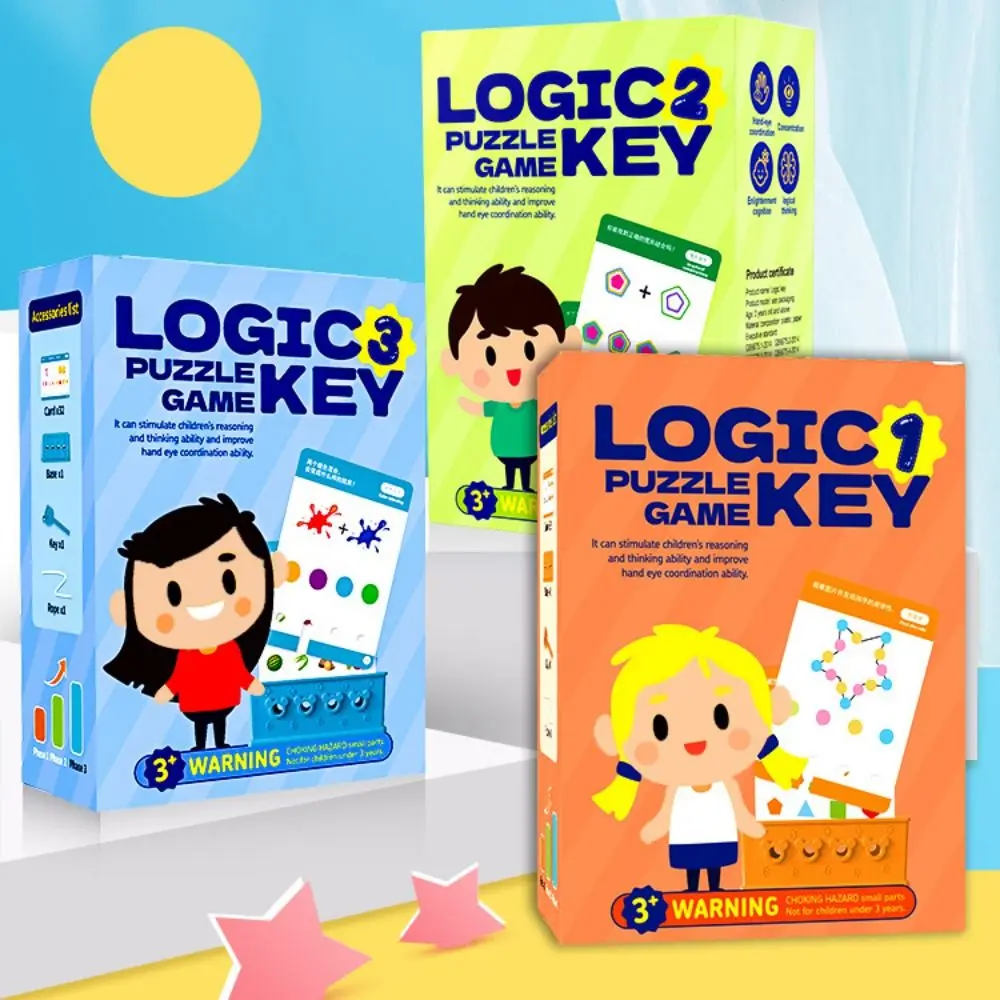 

Montessori English Logic Key Puzzle Game Early Educational Matching Game Logic Key Thinking Training 3D Multifunction