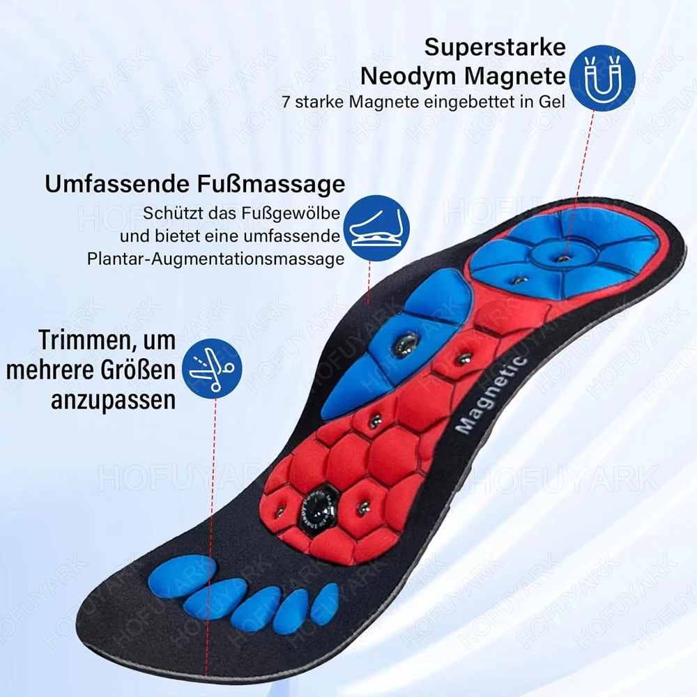 Magnetic Insoles for Shoes Man Woman Weight Loss Massage Shoe Soles Flat Feet Arch Support Orthopedic Foot Acupressure Insoles