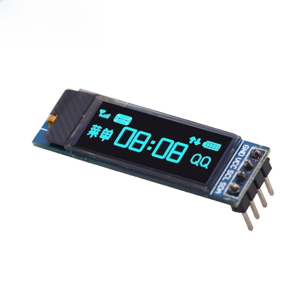 0.91 Inch 128x32 For OLED Display I2C Interface Blue White Screen 3.3V 5V For For Arduino DIY Electronics Project