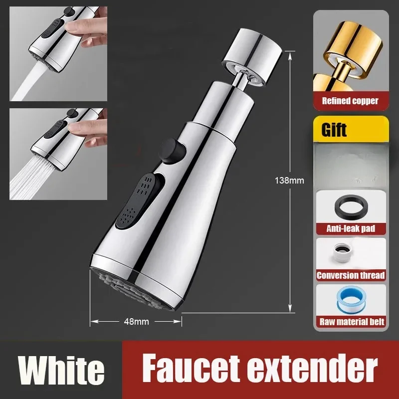 1pc Faucet Extender 360 Rotation Sprayer Kitchen Taps Anti-Splash Tap Booster Shower and Water Saving Faucet