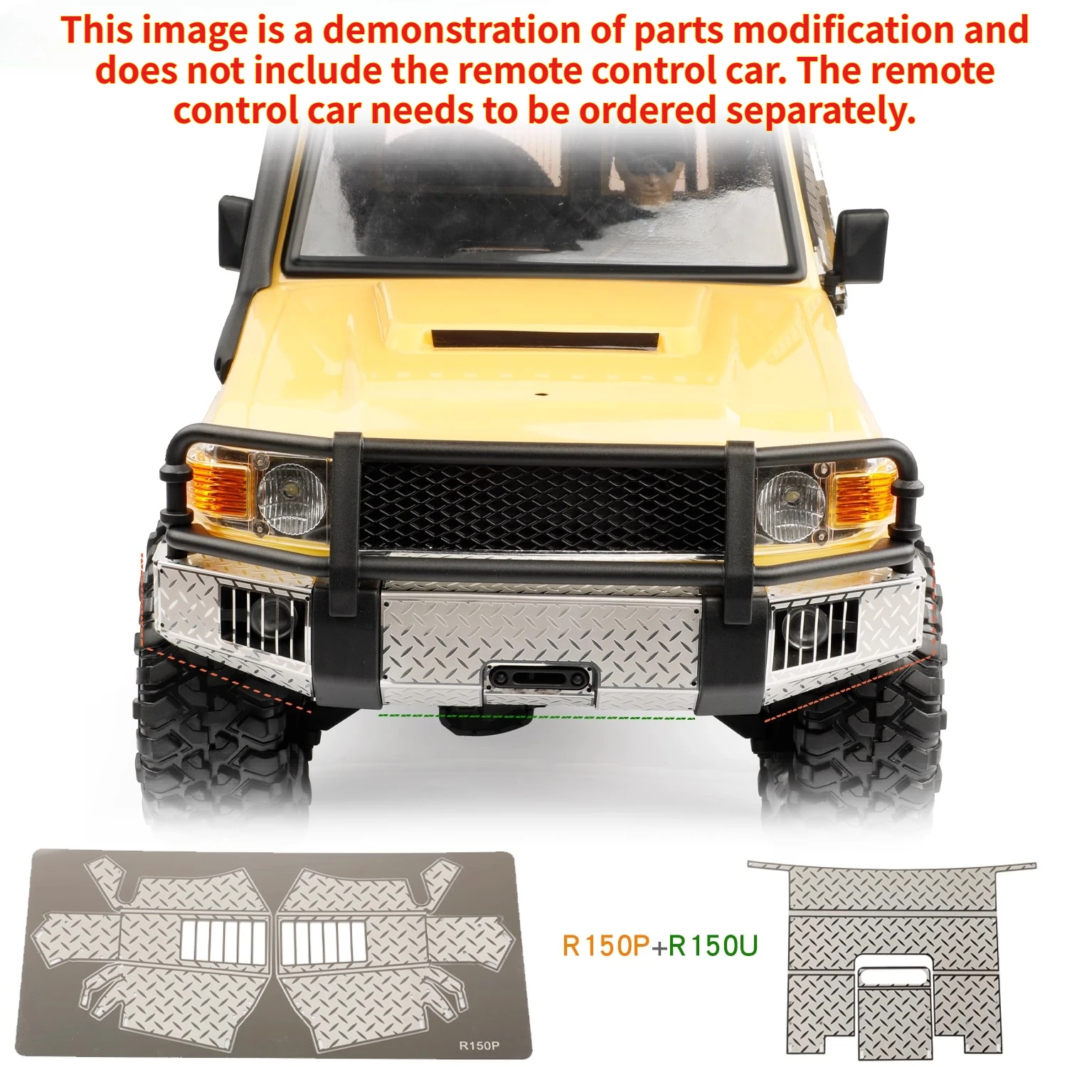 

RGT LC76 LC71 крышка переднего бампера металлическая пластина противоскользящая пластина игрушечный автомобиль с дистанционным управлением детали для модификации переднего столкновения