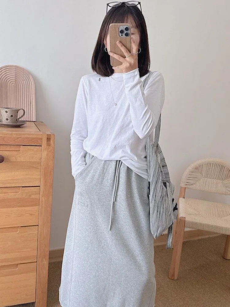

plus Size Women's A-Line Skirt High Waist Slimming Color Summer Fashion Anti-Light Skirt Korean Style Elastic Waist