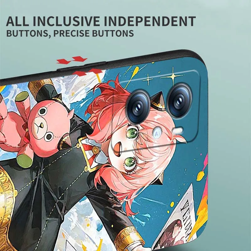 جراب هاتف كارتوني SPY x FAMILY لهاتف OPPO Reno 7 A96 A40 A58 5 6 Realme GT A74 A78 Neo2 A74 A78 Find X5 X3 X7 X8 أسود