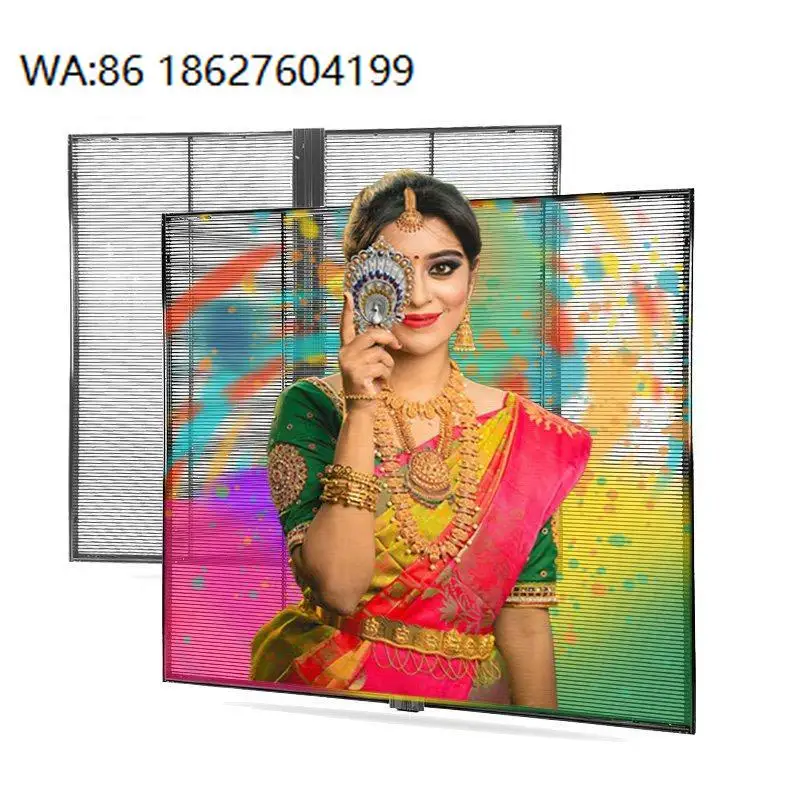 Full Color Ultra Transparent LED Screen Custom Window Video Wall Text Animation Display For Retail Mall Shop