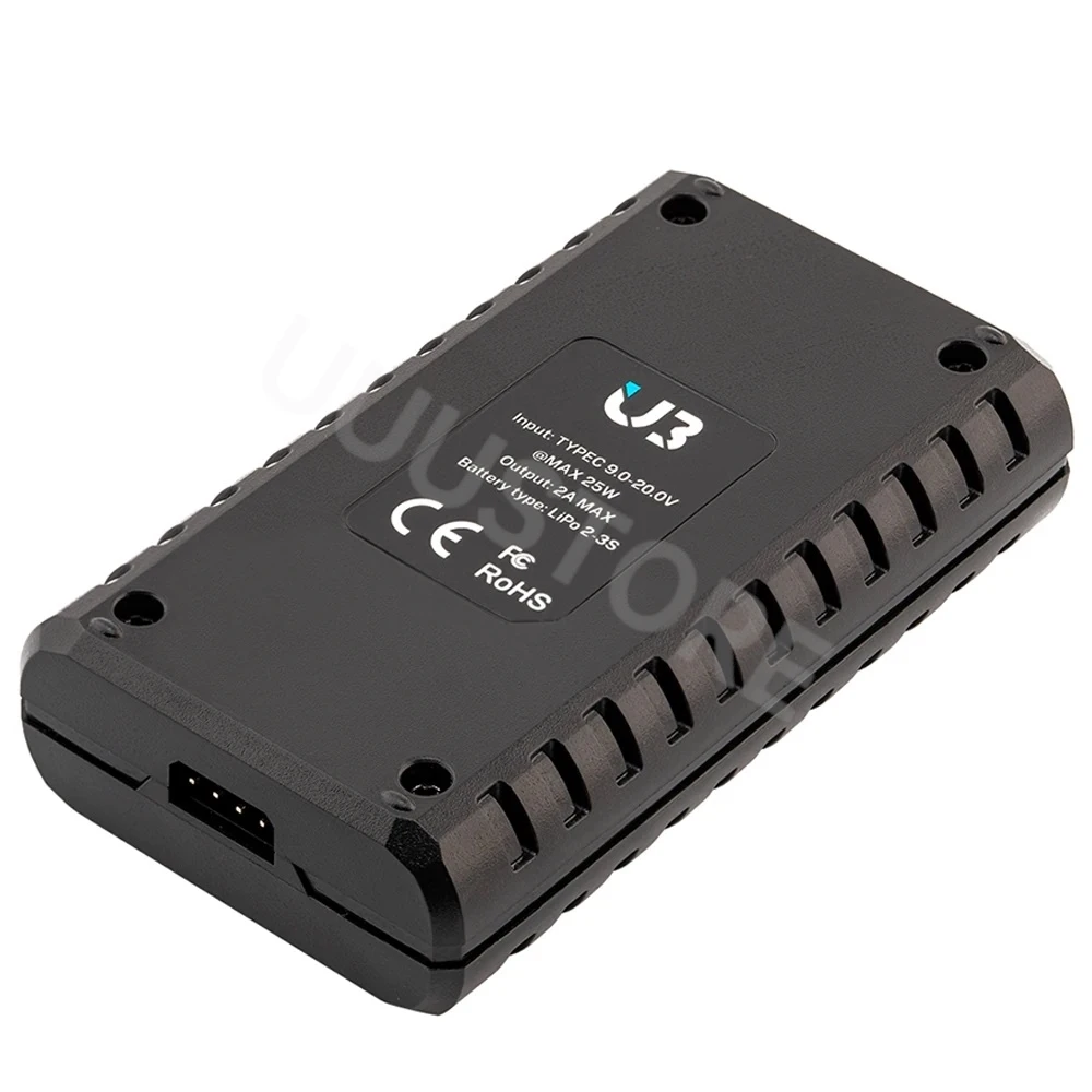 ToolkitRC U3 25W 2.0A Type-C Input High-Speed Balanced Charging USB-C 2-3S Pocket LiPo charger for RTR RTF