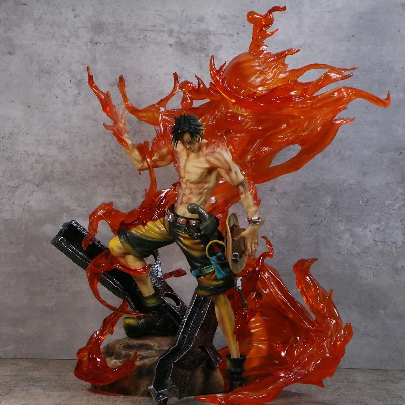 

32 см ONE PIECE аниме фигурка Portgas D Ace периферийные устройства ПВХ модель сцена светящаяся статуя украшения для рабочего стола подарки на день рождения игрушки