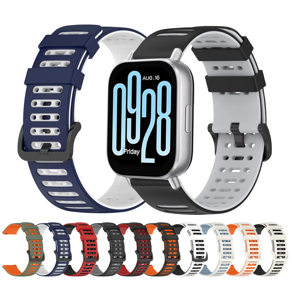 Two-Tone Silicone 22mm Band Strap For Xiaomi Redmi Watch 5 Active/Lite Band Sport Watchband for HUAWEI/Amazfit/Garmin Smartwatch